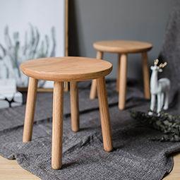 网红圆形木凳图片,简约时尚，家居新宠